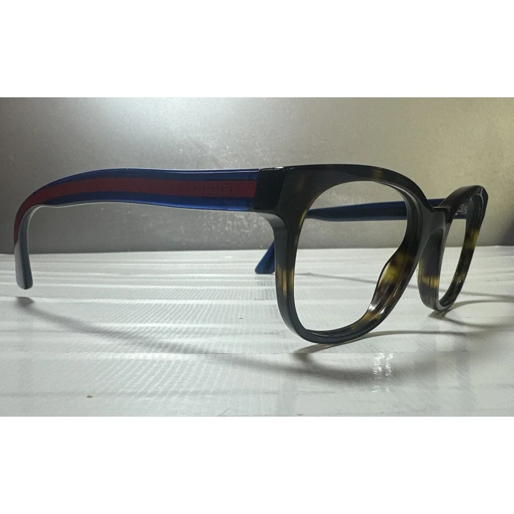 Gucci Frames Only   GG0005O 007 Havana Tortoise Red Blue Striped 53-20-145